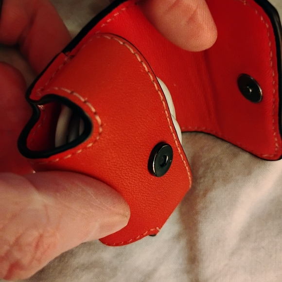 Coach Red Leather Airpod Pouch - Picture 9 of 9
